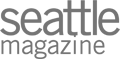 The image shows the logo of "Seattle Magazine" with a simple, modern font in gray color.
